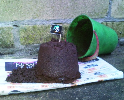 This is hard to believe, a mud pie from the water jacket!