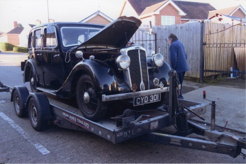 Lanchester 11 was driven on to the trailer
